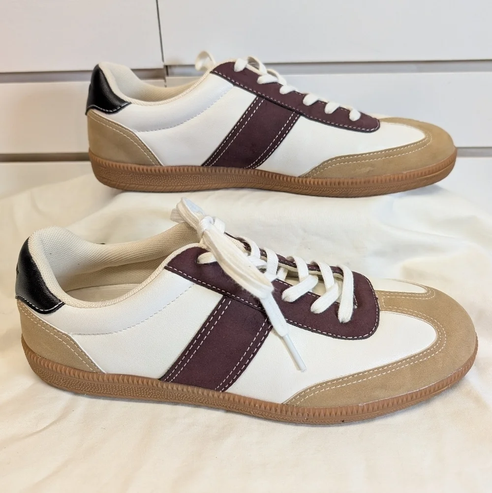 J. CREW Women’s Field Sneakers Honey Burgundy Size 9 NWOB